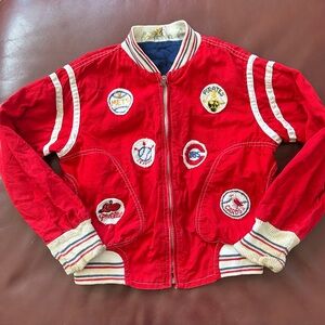 Vintage Size 2T-3T Red Baseball Jacket